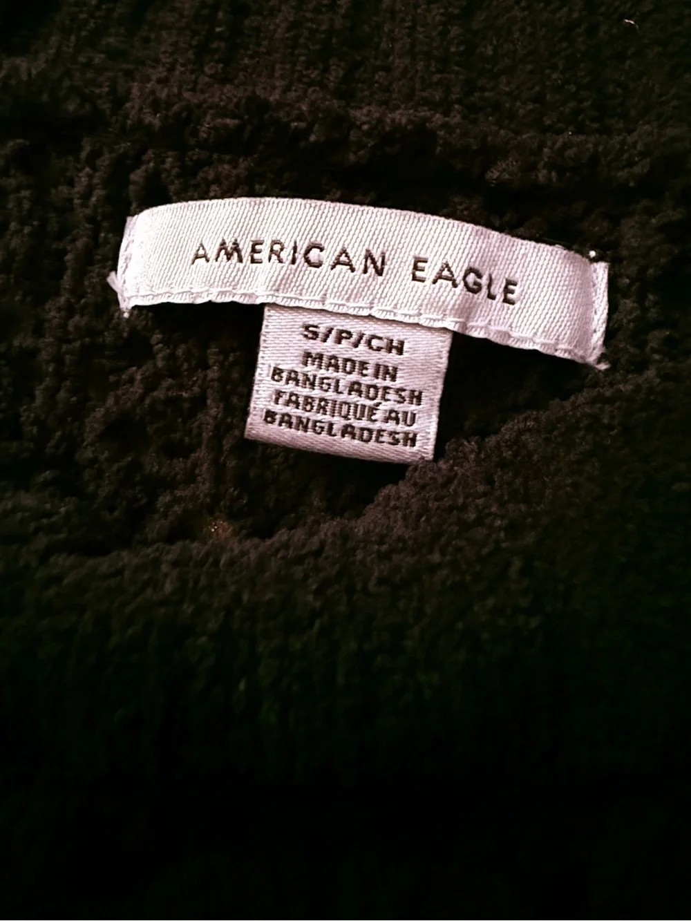 AE Cropped Pointelle Crew Neck Sweater